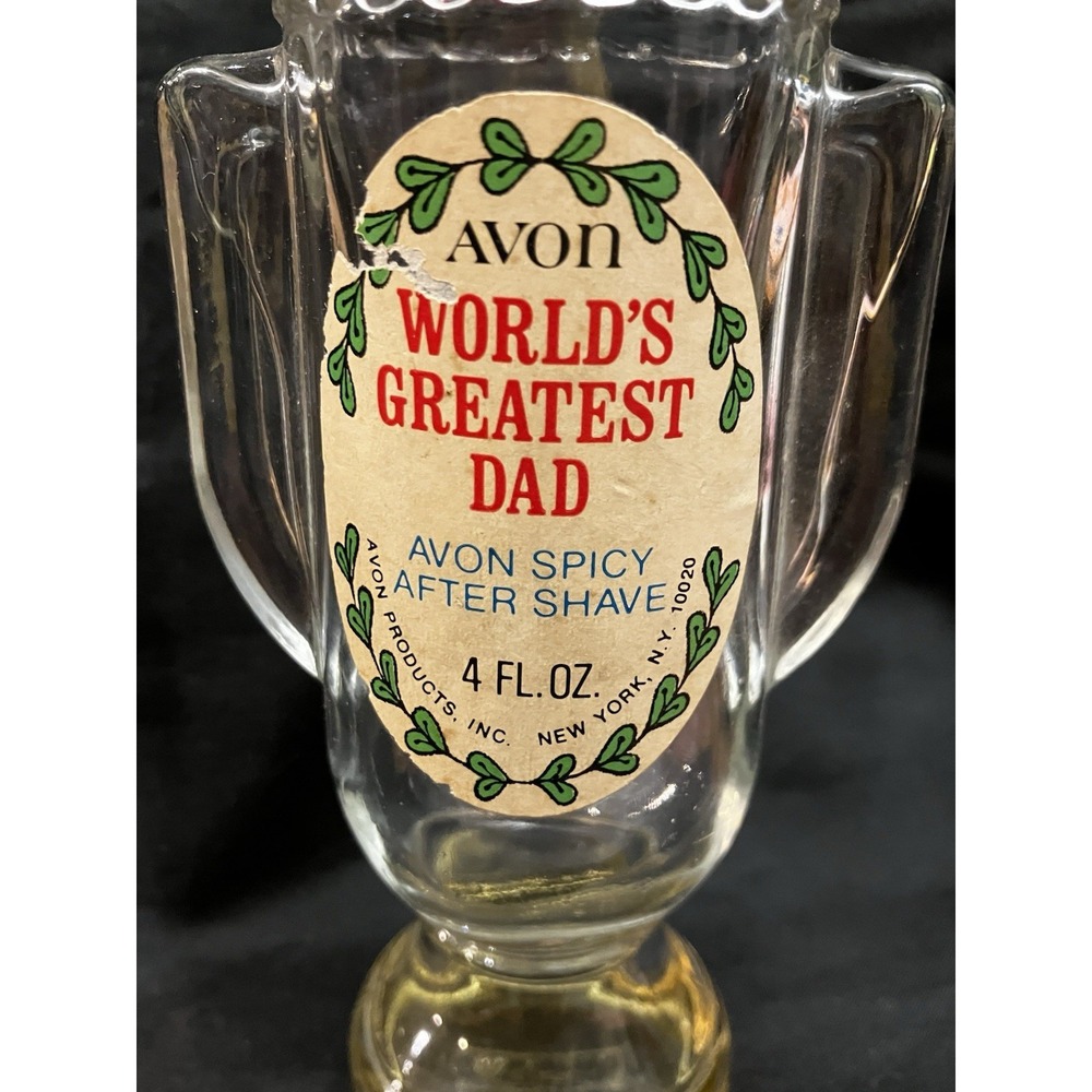 Avon World's Greatest Dad 4oz Spicy After Shave Bottle Decanter Vintage Cologne